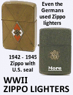 WWII Zippos were covered with black crackle paint that would not reflect the light, avoiding  the attention of snipers. The paint would tend to chip off, giving the Zippo a rugged look.